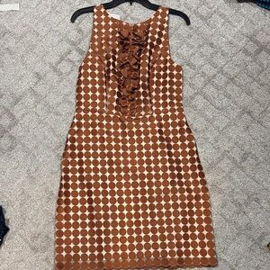 Trina Turk Brown and Cream Polka Dot Mini Dress